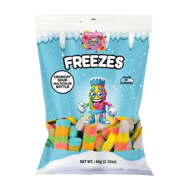 Chaos Candy Freezes Crunchy Multicolor Bottles - 60g