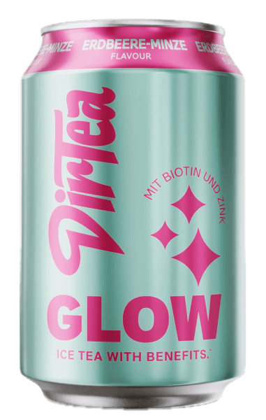 Dirtea Eistee Glow Erdbeere-Minze mit Biotin und Zink 330 ml