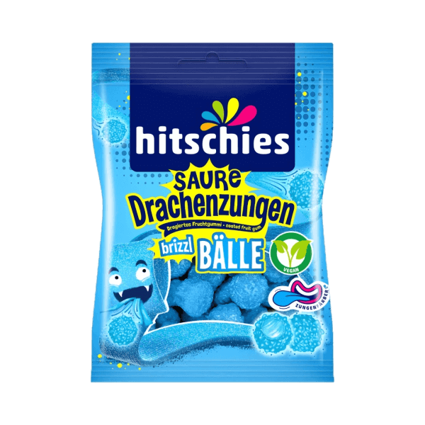 Hitschies Saure Drachenzungen brizzl Bälle BLAU 100 g