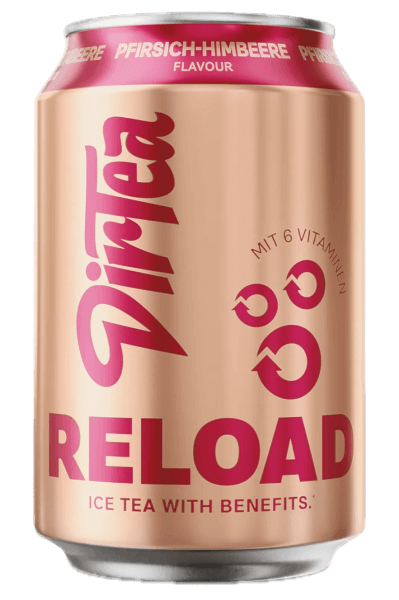 Dirtea Eistee Reload Pfirich-Himbeere mit 6 Vitaminen 330 ml