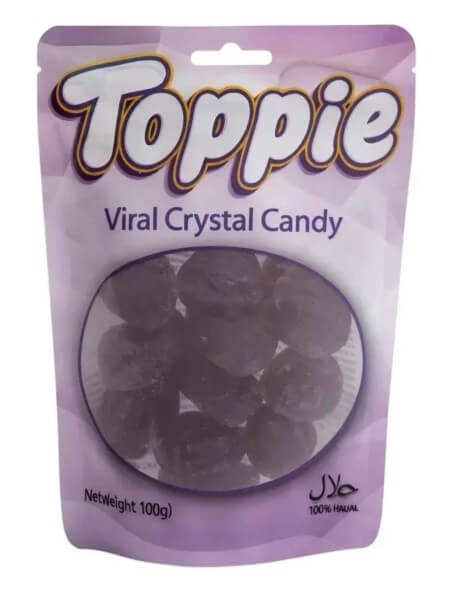 Toppie Viral Crystal Candy - Traube Halal 100g