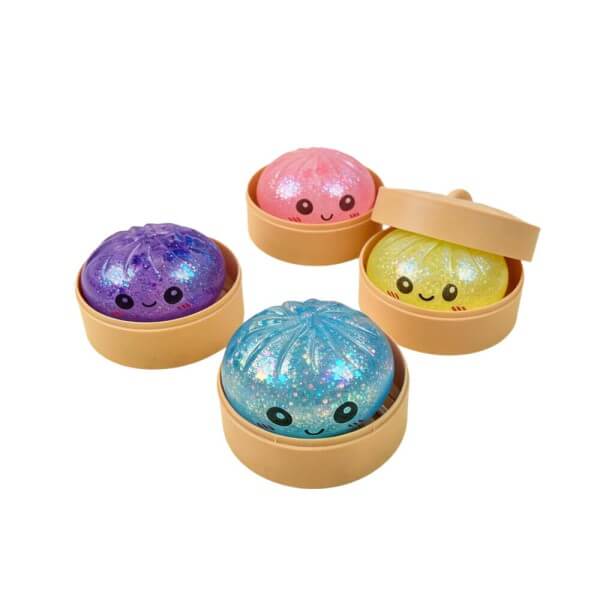 Mystery Dumpling Squishy Bun mit Glitzerkugel 8,5 cm